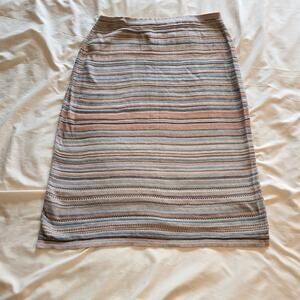 Peruvian Connection EUC Medium Skirt A-Line Midi soft Striped Cotton Women's L